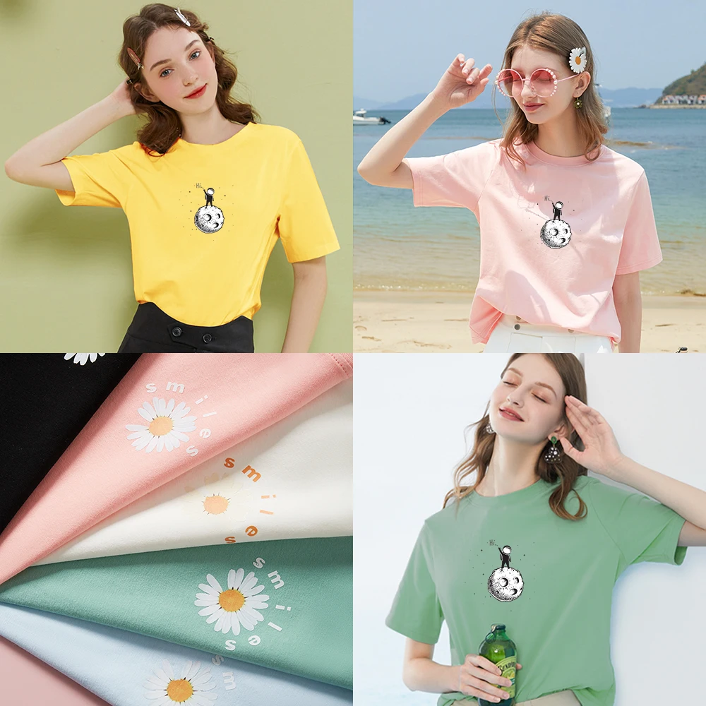 

Cute T-shirt Pure cotton fabric Oversized short-sleeved top Loose and comfortable Women's fashion top T-shirt