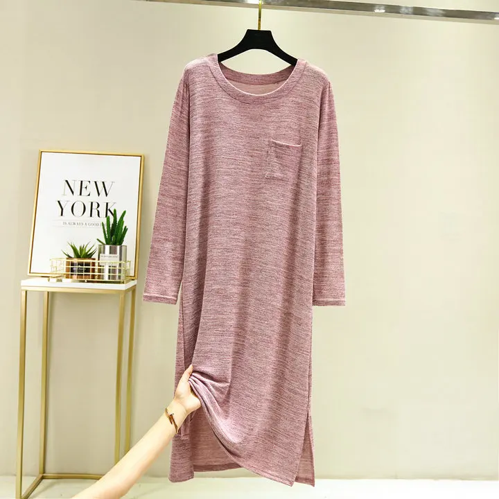 Женская ночная рубашка Fdfklak в Корейском стиле на весну и осень свободное платье