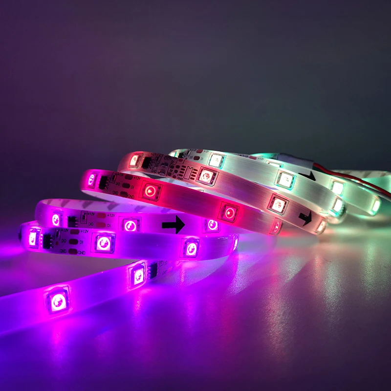 SMD 5050 RGB Светодиодная лента WS2811 12 В адаптер 5 м 10 Dream Color Bluetooth APP Smart Remote полноцветная