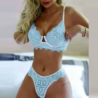 women lace push up bra underwear tie up bandage briefs suits female backless hollow out nightwear set lingerie set sexy exotic