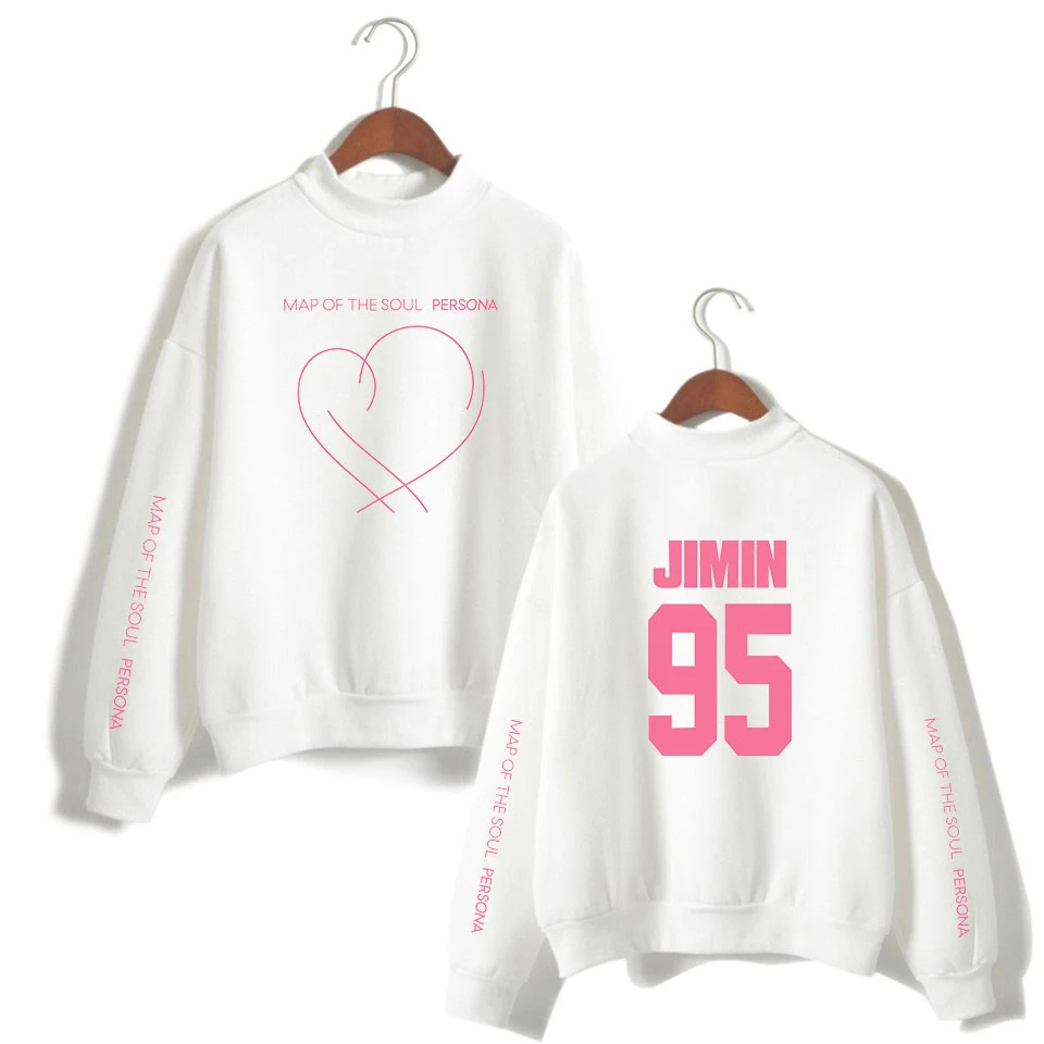 

JIMIN J-HOPE JUNG KOOK SUGA Turtleneck Hoodie Print New album Map Of The Soul Persona Women's Fashion Turtlenecks Sweatshirts