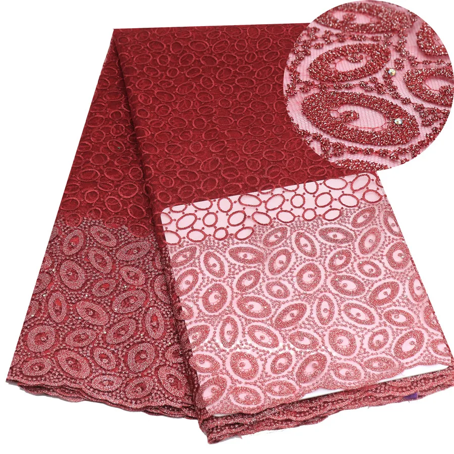 

Green African Lace Fabric Embroidered Nigerian Guipure for Wedding High Quality French Tulle Lace Fabric