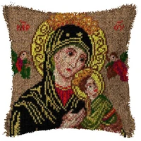 religion embroidery pillow knoop pakket needlework set latch hook cushion button package hook decor