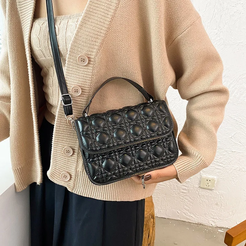 

Branded Women's Shoulder Bags Small Square Bag Rhombic Handbag Autumn and Winter New Fashion Luxury Designer Messenger Bag