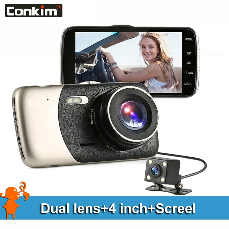 Автомобильный видеорегистратор с двумя объективами автомобильная камера Full HD
