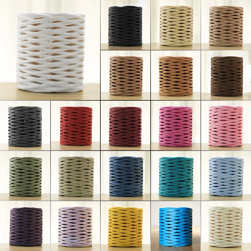200 м натуральная солома-рафия пряжа ручной вязки крючком рафия соломенная Бумага