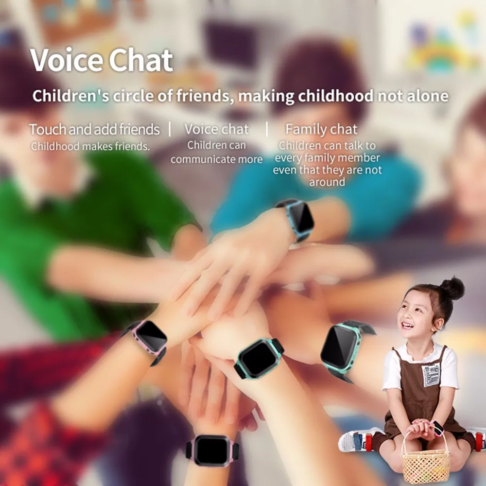 

Kids Smart Watch Two-Way Conversation Precise Positioning Voice Micro-Chat, SOS Emergency Call Alarm Reminder Flashlight Camera