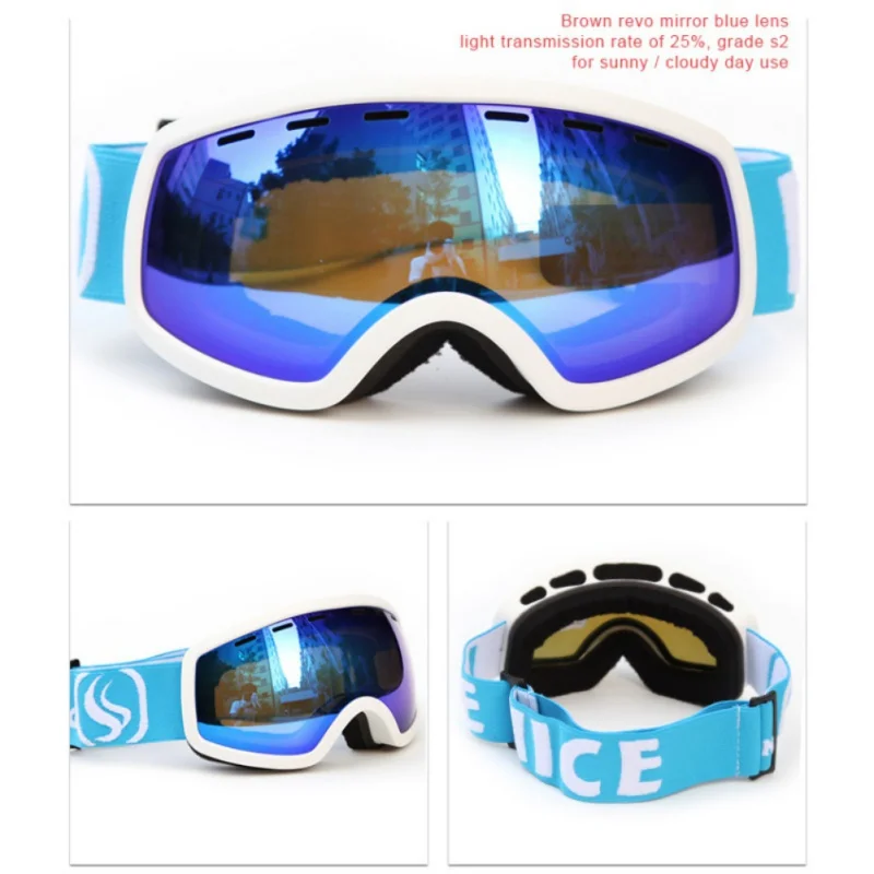 

Kid Ski Goggles Double Layers UV400 Anti-fog For Children Anti-fog Glasses Skiing Girls Boys Snowboard Spherical Goggles
