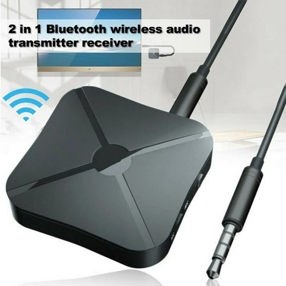 2 IN 1 Real Stereo Bluetooth Compatible 4.2 Receiver Transmitter Bluetooth Wireless Adapter Audio With 3.5MM AUX For TV MP3 PC  - buy with discount