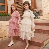 gilrs flower embroidery kids party dress girl 8 10 12 years 2022 new korean style fashion princess dress for teenage girl cloth