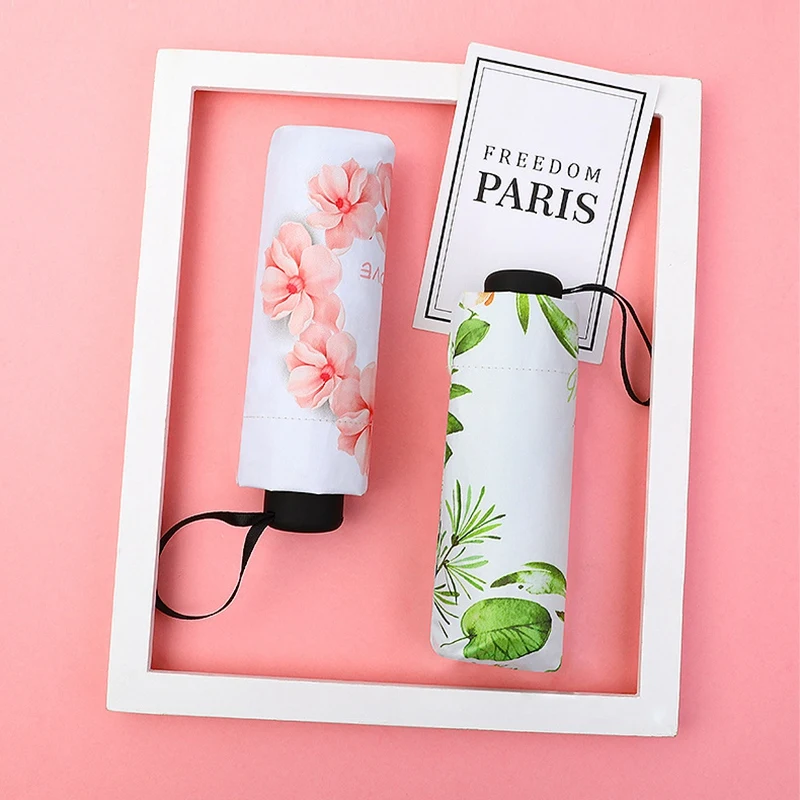 

Small Fresh Umbrella Sunny And Rainy Dual Use Small Fresh Creative 5 Fold Umbrella Anti Ultraviolet Sunshade
