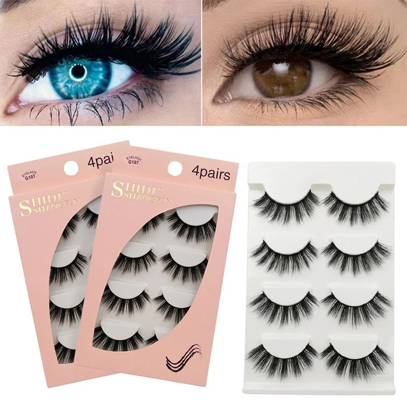 

1-20Pairs 3D Faux Mink Lashes Natural False Eyelashes Volume Fake Lashes Makeup Eyelash Extension Thick Long Eyelashes