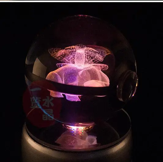 Geng ghost elves диаметр 5 см стеклянный Pokemon Pocket Monster Mewtwo 3D светодиодный ночник настольная лампа Usb СВЕТОДИОДНЫЙ светильник 3d светодиодный светильник - Испускаемый цвет: Diameter 5cm