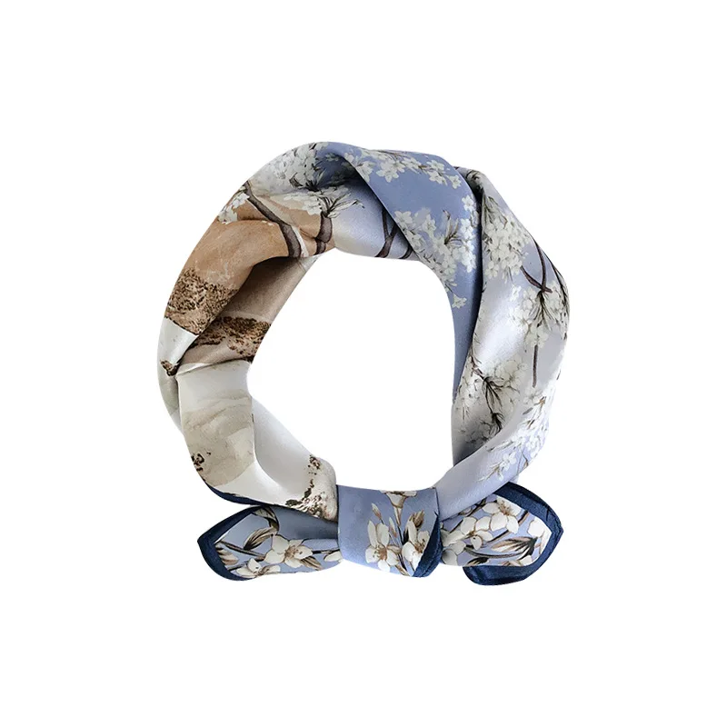 

New 2020 Brand 100% Natural Satin Real Silk Scarf Women Shawls Wraps Ladies Scarves Foulard Femme Bandana Hijab 53*53cm