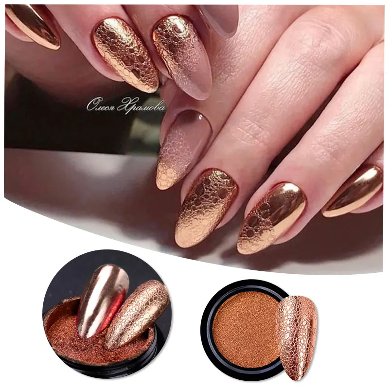 Gold Sliver Bubble Mirror Nail Powder Shimmer Glitters Art Chrome Pigment Dust Decoration DIY Accessories | Красота и здоровье