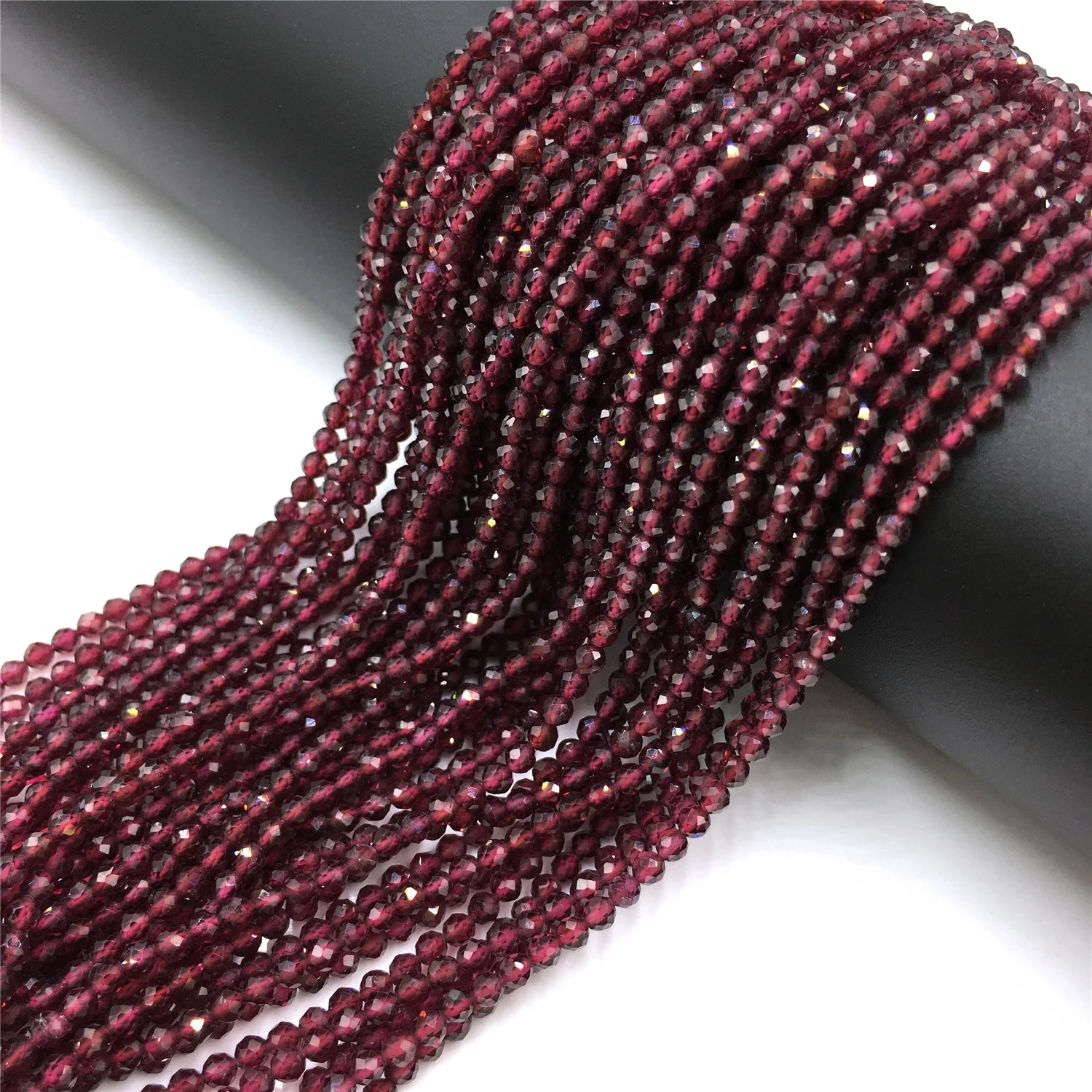 Маленькие бусины темно красные гранатные Бусины 2 3 мм граненые разделы свободные
