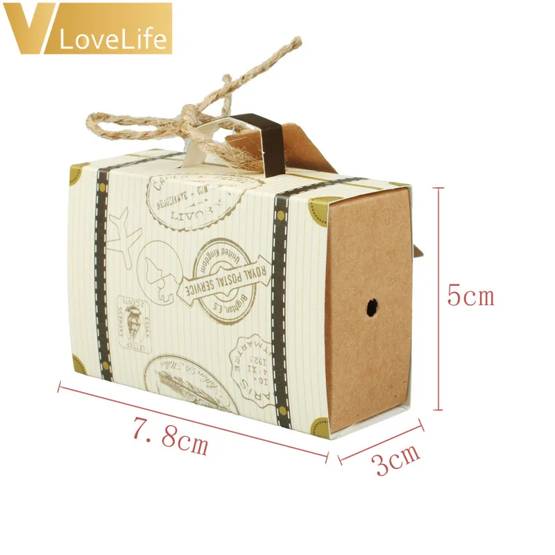 50 шт. свадебные сувениры и подарочные коробки мини-чемодан конфетная коробка для