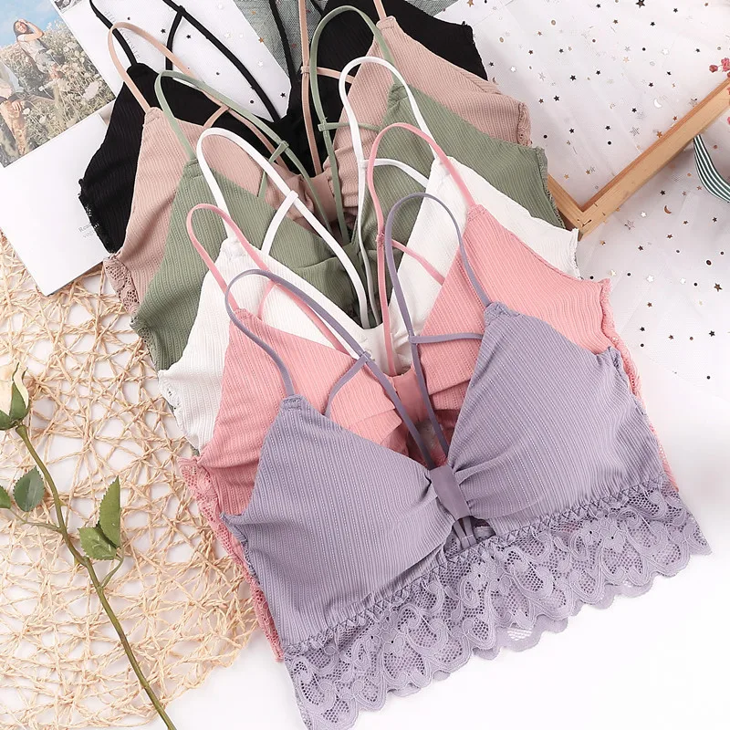 

Solid Corset Lace Camis Tops for Women Soft Padded V-Neck Tops Hollow Lace Mesh Camisoles Adjustable Shoulder Strap Female