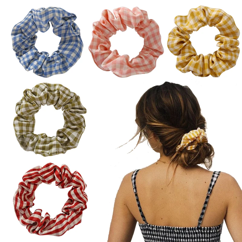 

Fashion Striped Hair Scrunchies Hair Ties Strech Elastic Hair Bands for Women Headwear Ponytail Holder Hair Accessories 2020