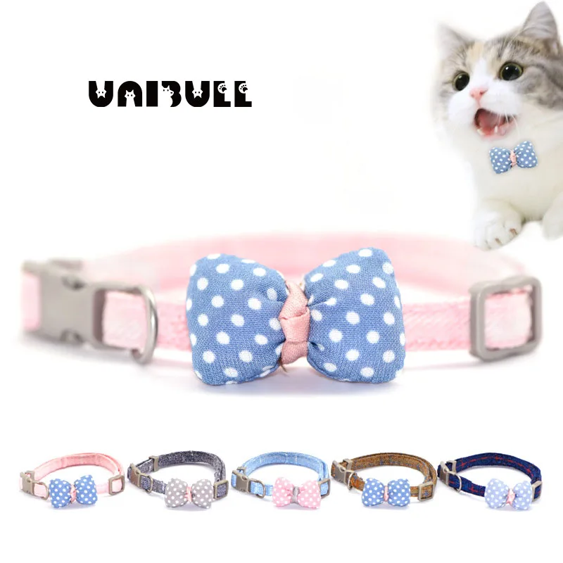 

Bling Rhinestone Cat Dog Collar Necklace Kitten Puppy Necklaces Small Dogs Cats Collars With Crystal Bowknot Pet