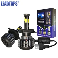leadtops two pieces led h1 h3 h7 h4 h13 h11 9004 880 car headlight bulbs 72w 8000lm 6500k for 9v to 36v 200m lighting range