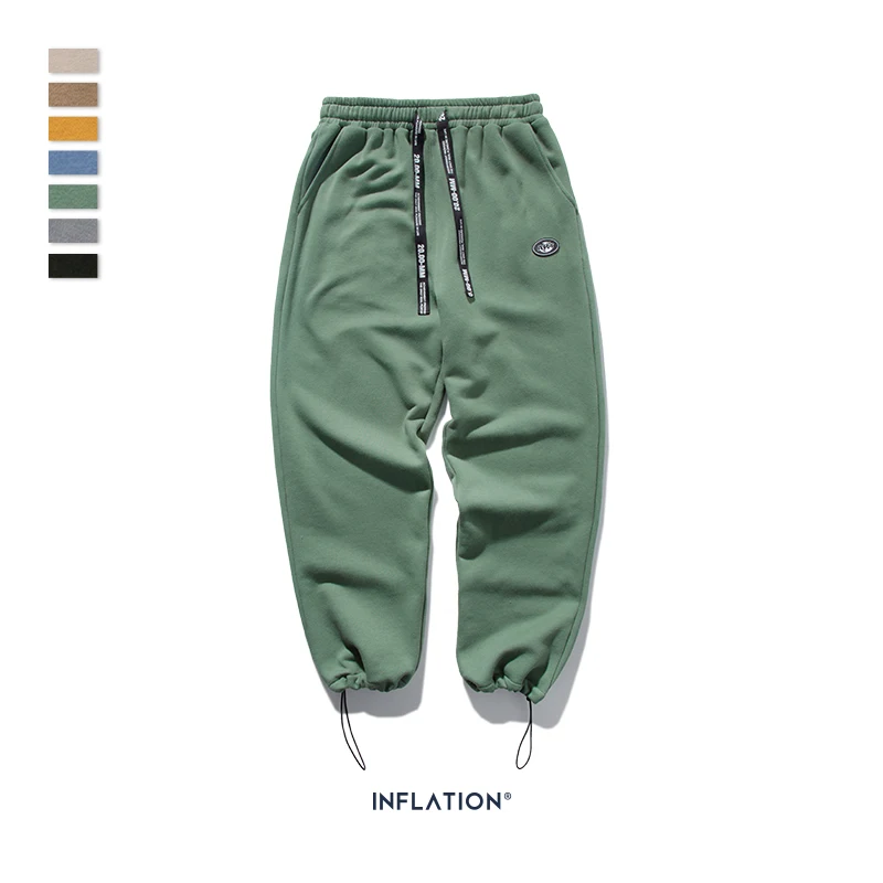 grey green Супер свободные мужские спортивные штаны, чистый цвет, Ретро стиль, мужские спортивные штаны, уличная одежда, мужские штаны 93402W - Цвет: grey green