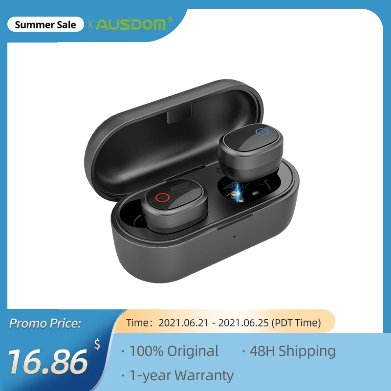 Беспроводные наушники AUSDOM TW01S Bluetooth 5 0 TWS Hi Fi мини вкладыши Спортивная гарнитура