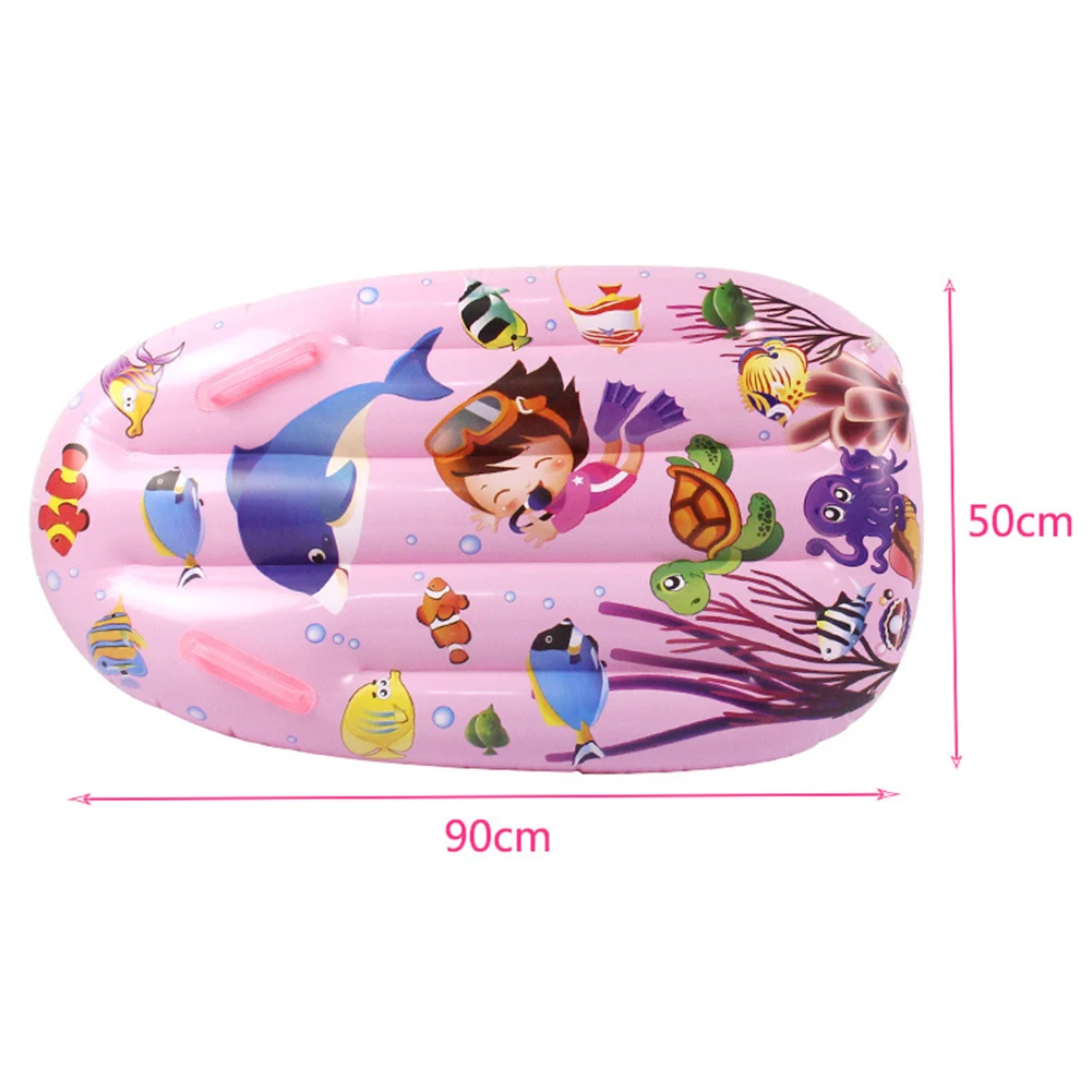 

Kids Cartoon Inflatable Floating Bed Safety Folding Surfboard Swimming Ring Water Game Toy Buoyancy Board Beach Sleeping Mat
