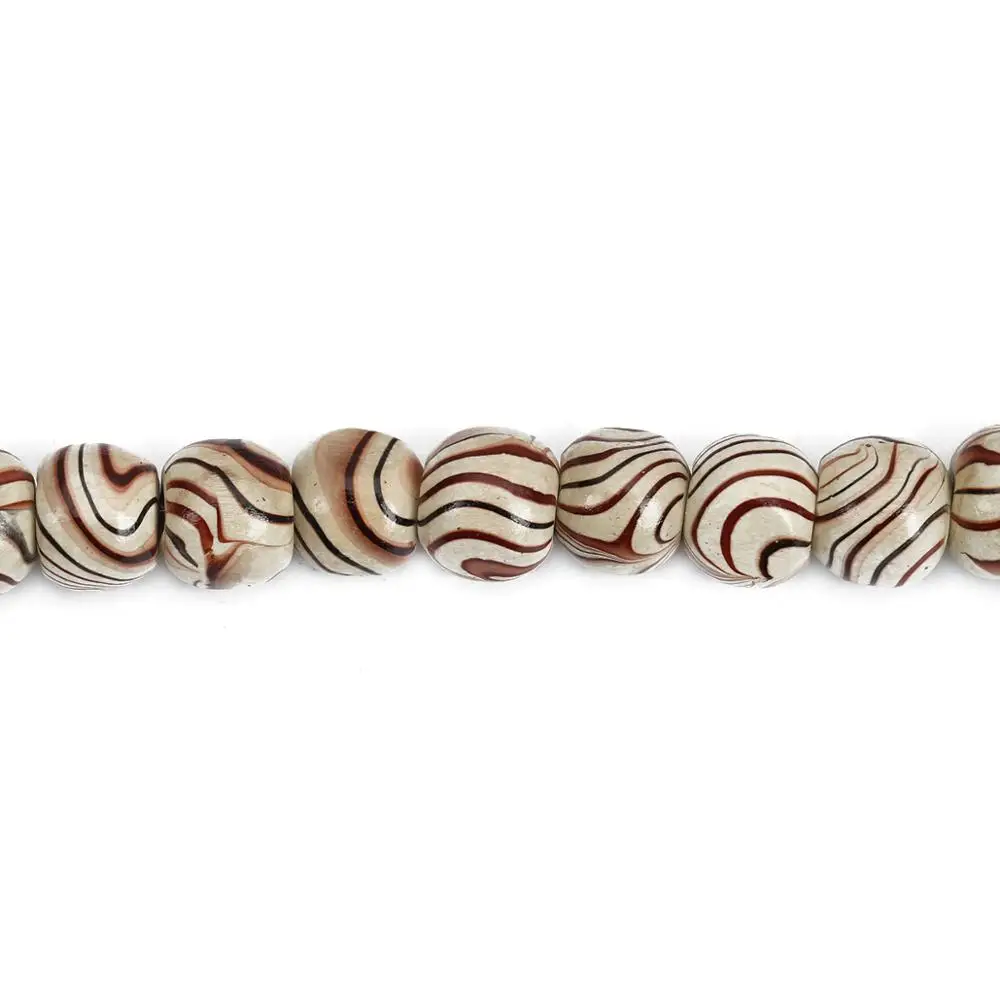 Doreen Box Wood Spacer Beads Круглые коричневые в полоску диаметр 11 мм (3/8 дюйма). -Диаметр 10