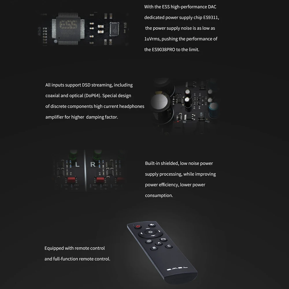 Декодер для наушников SMSL M500 усилитель MQA ES9038PRO ES9311 XMOS 32 бит 768 кГц DSD512 Hi Res аудио USB DAC