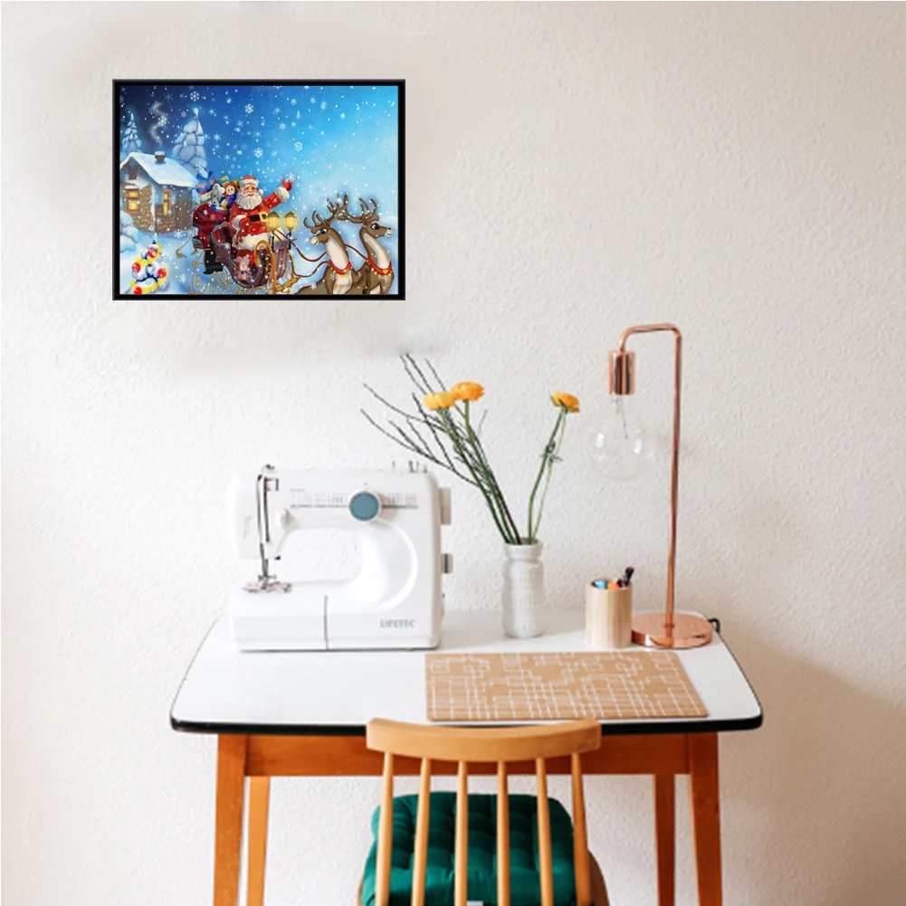 5D алмазная Картина Набор Рождественская елка и снеговик Полный Круглый дрель