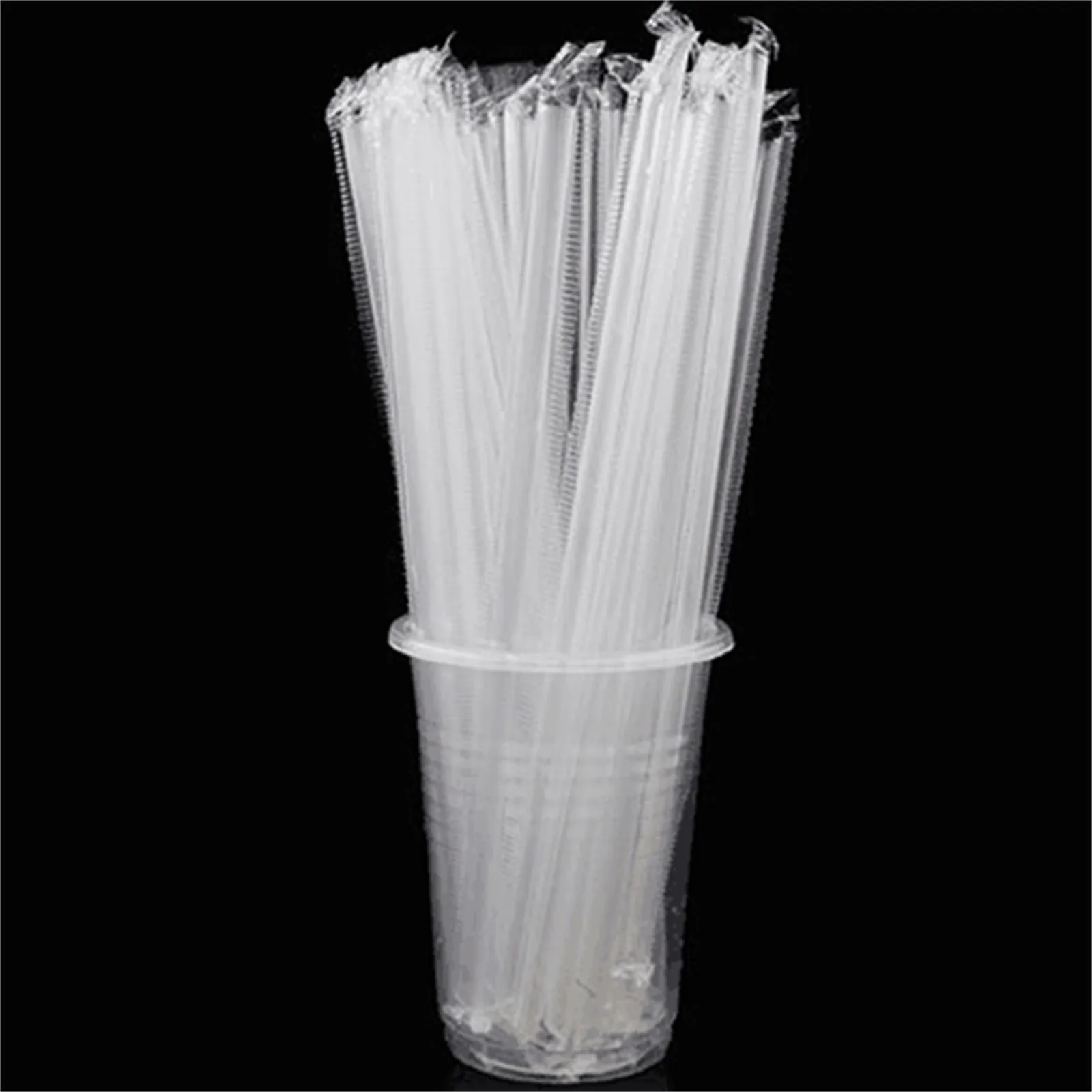 

1000pcs Plastic Drinking Straw Transparent Straw Cap Plastic Diy Drinking Cap Straws Kitchen Hard Bulk Thin Straw Accessories D9