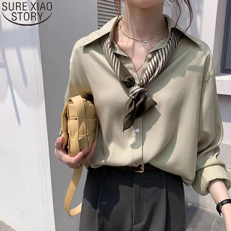 Женский Blusa 2021 Новинка на лето и весну для женщин блузка сплошной 7 Цвета
