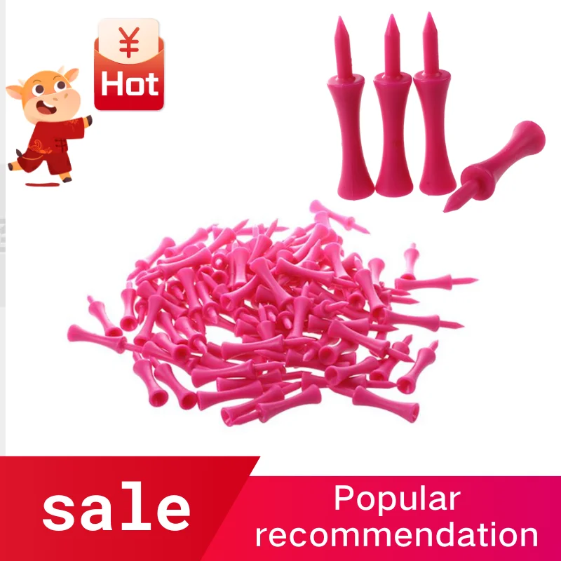 

100 Pieces golf tee overlays hot pink T SN006 60MM
