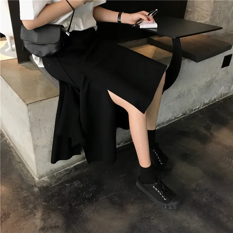 

Fdfklak Irregular summer skirt female long pleated skirt high waist A-line retro ruffle cake skirt women spring autumn skirts