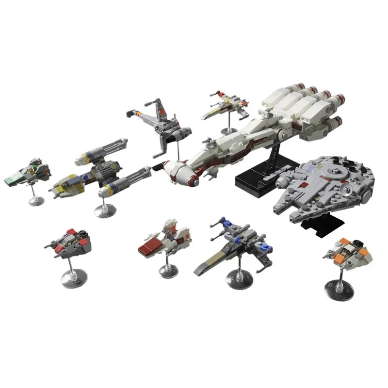 

Spot NEW Plan Wars The Rebellion Starfighters X-Wing Y-Wing TIE Fighter Snowspeeder Millennium Spaceship Building Blocks Toys