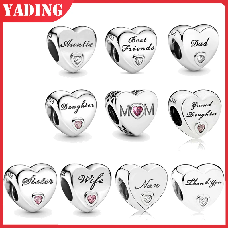 

New i love mom love pink white spcer coffee cup Bead fit original Pandora charms silver 925 Bracelet for women fashion jewelry