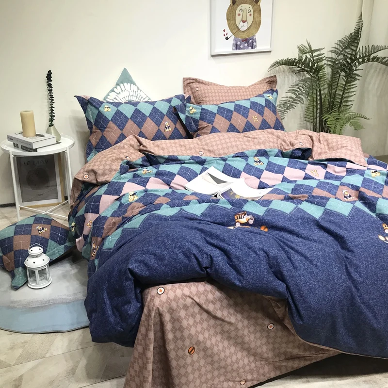 Snow Man printed Premium Brushed Cotton Soft Warm Comfortable Bedding set Bed sheet Duvet Cover Pillow shams Queen King 4Pcs | Дом и сад