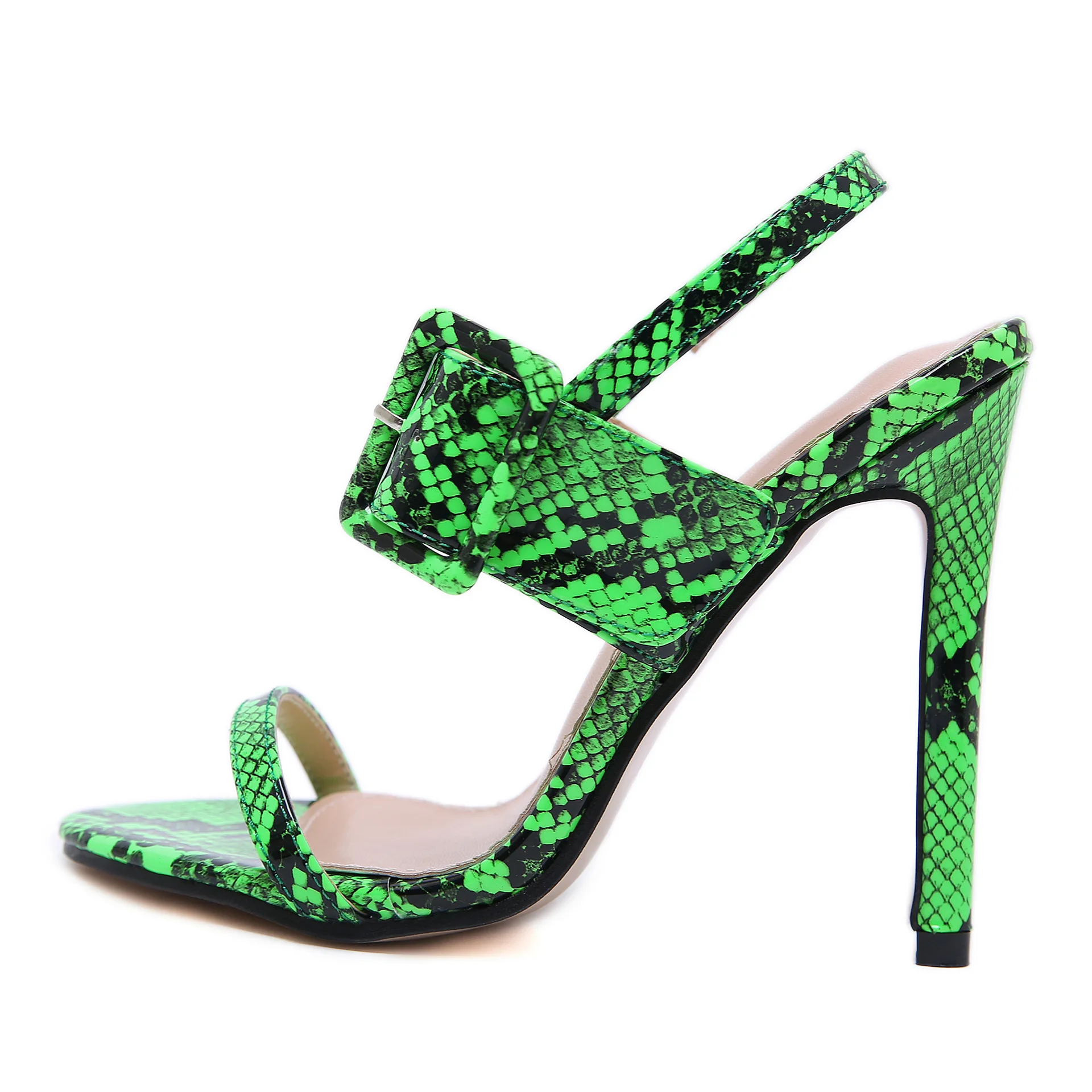 Leisure Elegant Sandals Women Peep Toe Ankle Strap High Ladies Shoes Mixed Colors Thin Heels Casual | Обувь