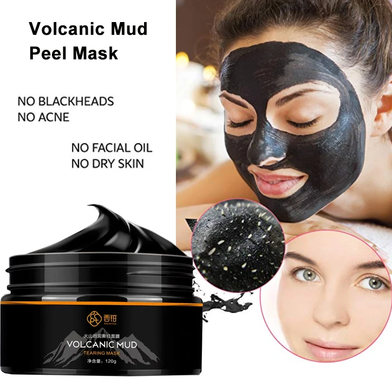 

CCPT Hot Sell Volcanic Mud Blackhead Remove Facial Mask Deep Cleansing Purifying Peel Off Black Mud Face Skin Care