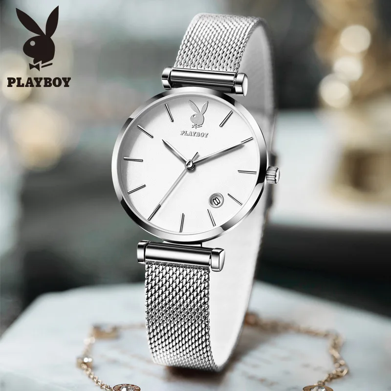 

Playboy 18 K gold women's watch waterproof ultra thin quartz watch simple fashion elegant watch precious gift jewelry for womens
