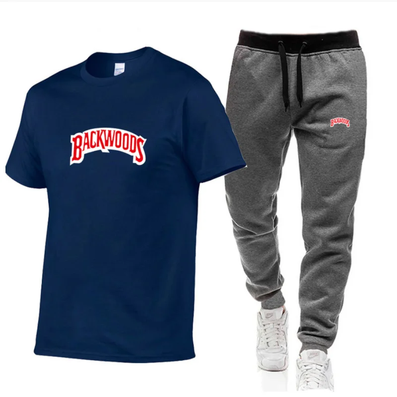 

2021 Fashion Men's Printed T-Shirt Set Summer Short Sleeve T-Shirt Trousers Sportsuit Sportsuit Men's Sportsuit Sportsuit + Runn