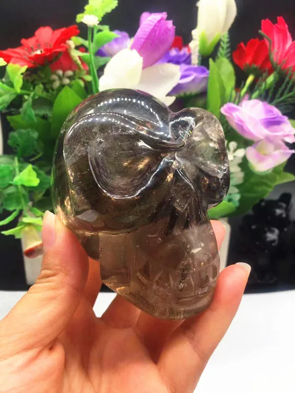 Натуральный кварцевый хрусталь чай хрустальный череп резьба орнамент