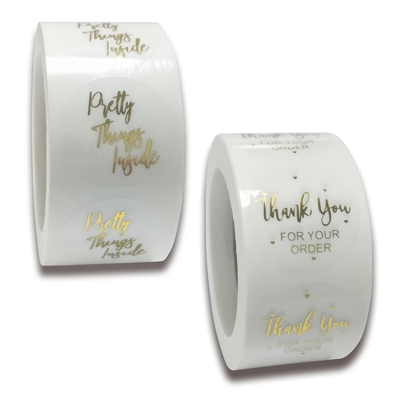 

Круглые клейкие этикетки наклейки из золотистой фольги, 500 шт., спасибо за выпечку, скрапбукинг, свадебный подарок