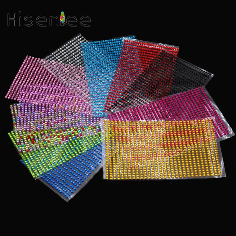 

Акриловые круглые наклейки на стену, 3 мм, 750 шт./компл., 12 цветов, блестящие кристаллы, наклейки со стразами