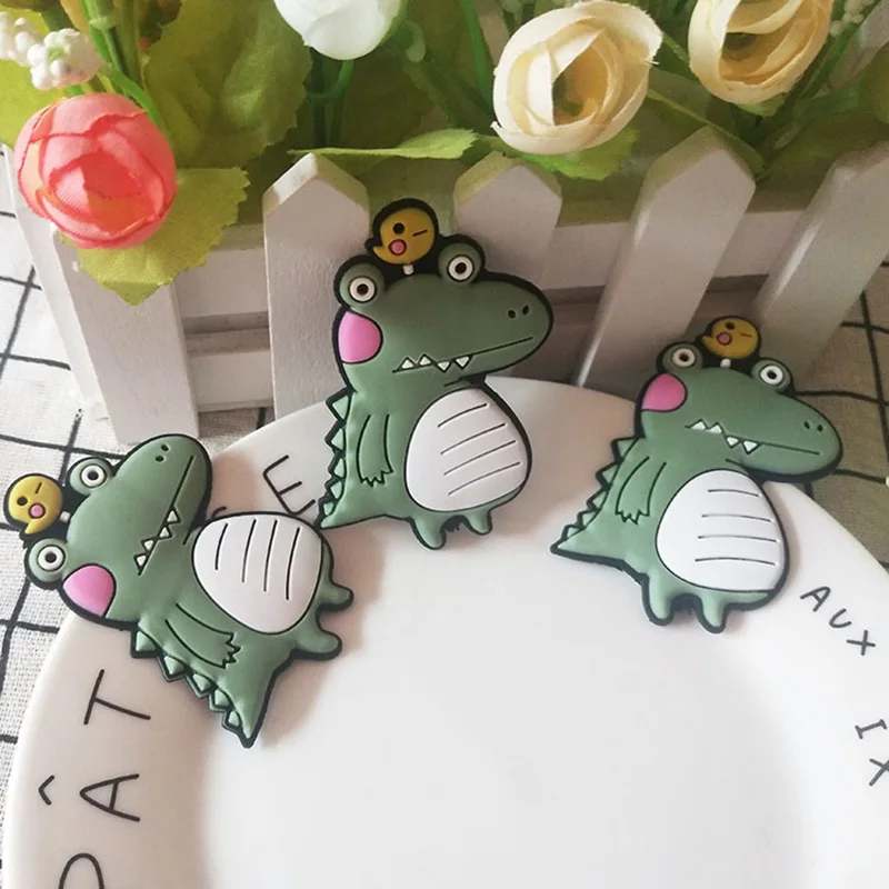 10 шт./лот резиновый мультяшный динозавр с плоской задней стороной кабошон