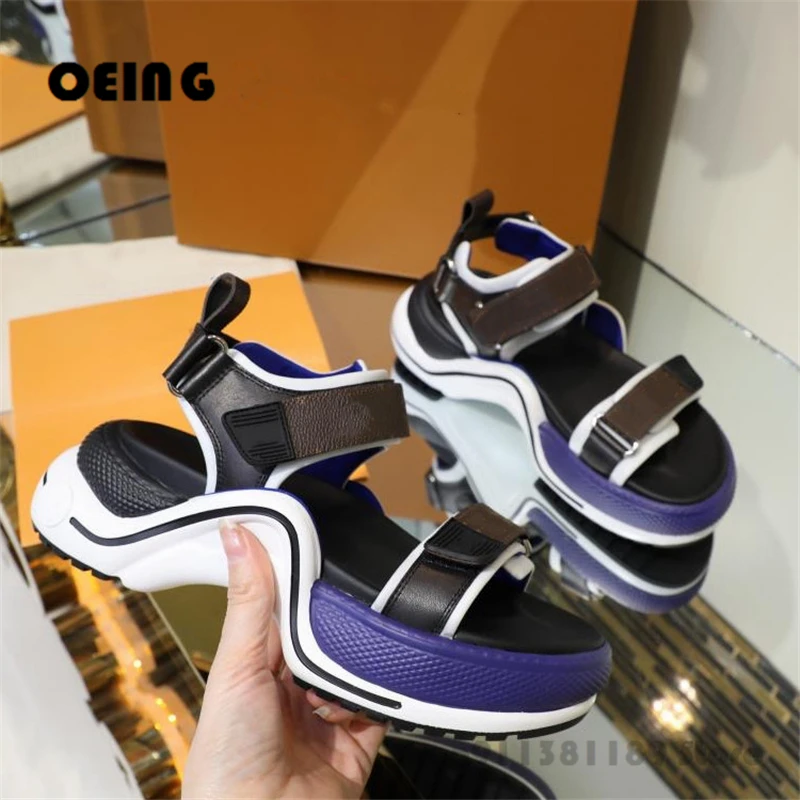 

Женские босоножки на массивной платформе, летние пляжные повседневные туфли с открытым носком, 2021