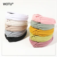 2021 womens cotton soft solid knot headband hairbands girls headwear ins style hair accessories