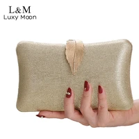 luxury evening bag for women wedding small purses and handbags leaf lock designer bag banquet party gold clutch bag bolso x551h