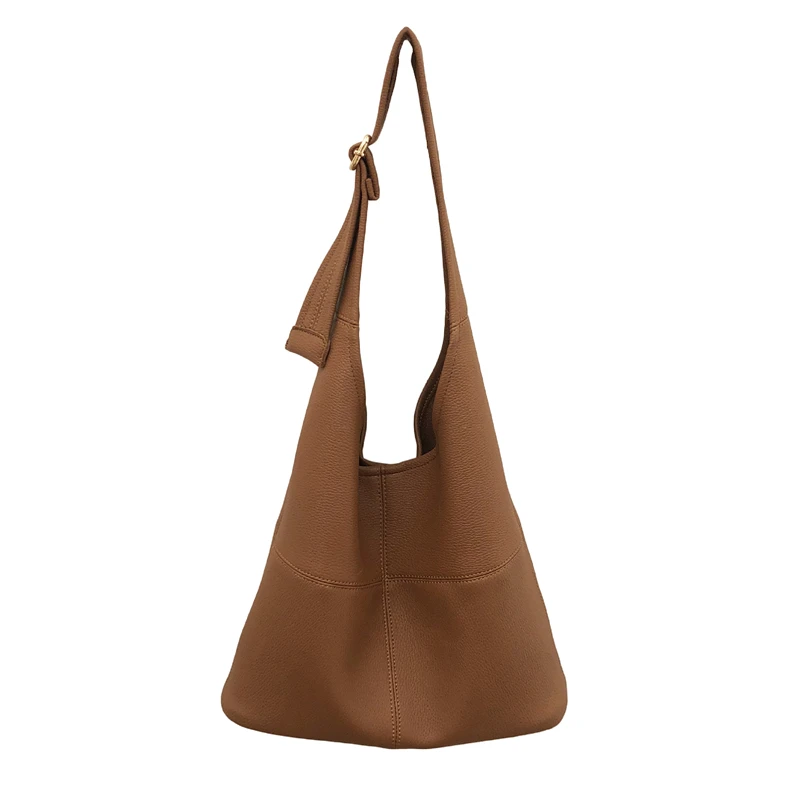 

LILEN Soft PU Fashion Simple Commuter Women's Shoulder Large Capacity Tote Bucket Bag